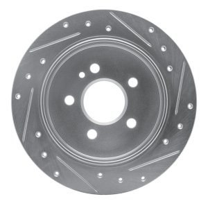 Mercedes-Benz ML350 Brake Rotor (1) - Rear Left - R1 Concepts - Drilled & Slotted - Silver - `98-`05